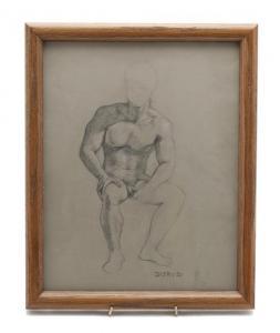 DISRUD James 1900-1900,Seated Male Nude,Hindman US 2011-01-19