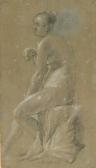 DITTMERS Heinrich 1700-1700,A seated female nude.,1625,Bruun Rasmussen DK 2021-09-13