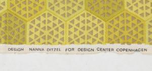 DITZEL Nanna 1923-2005,Geometrical textile in yellow and green colours,Bruun Rasmussen DK 2023-08-01