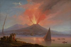 DITZLER Anton 1811-1845,Der Golf von Neapel mit feuerspeiendem Vesuv,Galerie Bassenge DE 2023-06-08