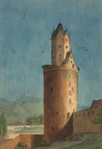 DITZLER Anton 1811-1845,DER RUNDE TURM IN ANDERNACH,1844,Villa Grisebach DE 2013-05-29