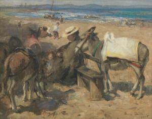 DIXON Anna 1873-1959,Donkeys on Portobello Beach,1905,Bonhams GB 2022-05-18