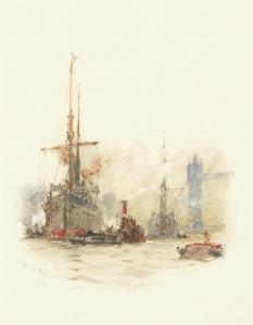 DIXON Charles Edward 1872-1934,The Lucitania coming up New York Harbour,Bonhams GB 2018-10-17