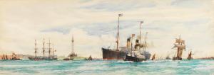 DIXON Charles Edward 1872-1934,The White Star liner Oceanic (II) off New Brighton,Bonhams 2024-04-24