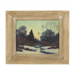 DIXON Francis Stillwell 1879-1967,Snowy Landscape at Dusk,Leland Little US 2022-11-03