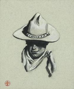 DIXON Maynard 1875-1946,Portrait of a cowboy,John Moran Auctioneers US 2015-05-30