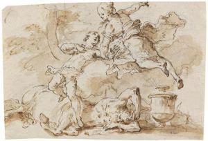 DIZIANI Gaspare 1689-1767,Szene mit gefallenem Kentaur und Liebespaar,Ketterer DE 2013-05-14