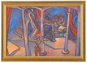 DMITRIEV Vladimir V. 1900-1948,Theatre Design with a Harlequin,Stockholms Auktionsverket 2008-10-02