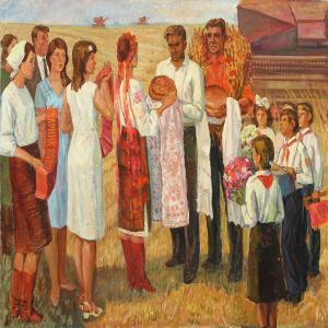 DMITRIEVICH NESTEROV Vladimir 1932,Scene from a harvest festival,Bruun Rasmussen DK 2013-06-10