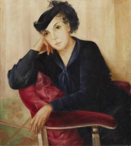 DMITRIEVSKAYA Lidia 1895-1967,A woman seated,Uppsala Auction SE 2015-06-12