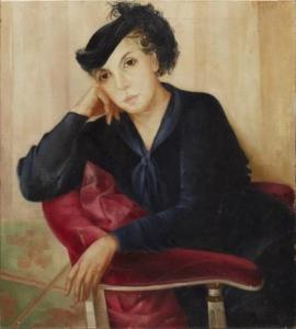 DMITRIEVSKAYA Lidia 1895-1967,A woman seated,Uppsala Auction SE 2015-09-15