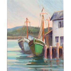 DOBSON Margaret Anna 1888-1981,Sailboats at harbor,Ripley Auctions US 2024-12-14