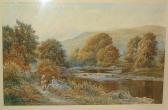 DOBSON Robert 1860-1901,Extensive river landscape with figures on a bank,Bonhams GB 2004-03-18