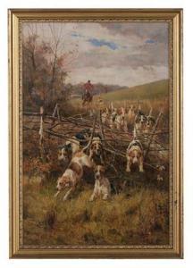 DODD Arthur Charles 1878-1890,Hunting Dogs on the Scent,1866,New Orleans Auction US 2021-07-24