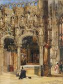 DODD Joseph Josiah 1809-1880,Screen and Altar, Dixmude Church, Belgium,1884,Mallams GB 2019-07-10