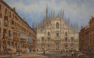 DODD Joseph Josiah 1809-1880,The West Front of Milan Cathedral,Rosebery's GB 2023-03-29