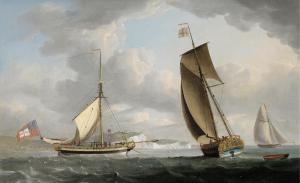 DODD Robert 1748-1816,A Trinity House yacht in two positions off Dover, ,1802,Bonhams GB 2014-07-09