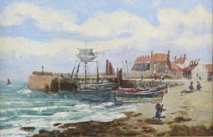 DODDS J.M 1800-1900,Fishing village harbour,19th-20th century,Ewbank Auctions GB 2020-07-23
