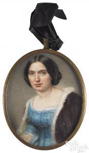 DODGE John Wood 1807-1893,portrait of a lady,1840,Pook & Pook US 2018-09-15