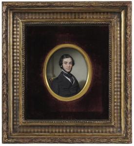 DODGE John Wood 1807-1893,Portrait of N.N. Wilkinson, New Orleans,1848,Brunk Auctions US 2018-03-23