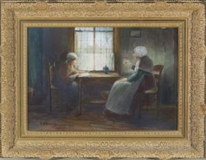 DOERING PAUL 1864-1947,a woman and child seated at a table,Quinn's US 2013-09-15