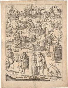 DOETECUM Johannes und Lucas 1551-1569,Blauwe Huyck, dritte Platte (88 Sprichw,1577,Galerie Bassenge 2022-06-01