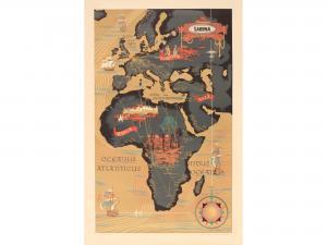 DOHET Claude,Sabena Pictorial Map centring on Africa,1960,Onslows GB 2017-07-07