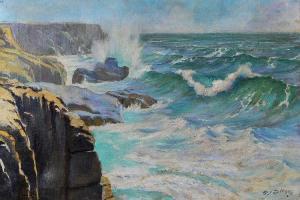 DOLLMAN Guy 1886-1942,Breaking waves,Mallams GB 2014-07-11