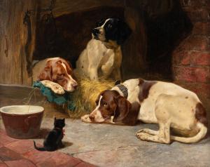 DOLLMAN John Charles 1851-1934,The Intruder (Pointers at Rest),1894,Hindman US 2023-10-17