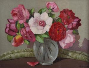 Dolzan Pierre 1930-1940,Still Life of Roses in a Glass Vase,John Nicholson GB 2017-10-11
