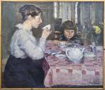 DOM Paul 1885-1978,Mother and daughter tea party,Twents Veilinghuis NL 2023-01-12