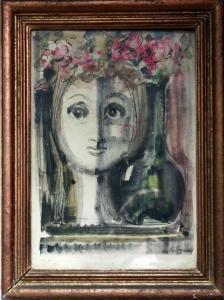 DOMENECH PLA 1917,Joven con jarron de flores,1957,Bonanova ES 2012-12-13