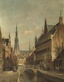 DOMMELSHUIZEN Cornelis Christaan 1842-1928,De kanselarij te Leeuwarden: a sunlit ca,1897,Christie's 2008-10-14