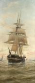 DOMMELSHUIZEN Cornelis Christaan 1842-1928,Dutch shipping at sunset,Bonhams GB 2017-10-18