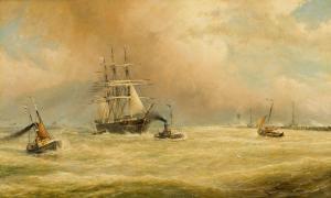 DOMMELSHUIZEN Cornelis Christaan,French Ships on Stormy Sea,1917,Barridoff Auctions 2024-04-13