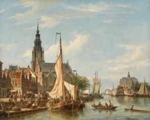 DOMMELSHUIZEN Cornelis Christaan,View of Amsterdam with the Zuiderkerk,1875,Sotheby's 2023-12-07