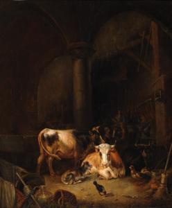 DONA Anthonie Franciscus 1802-1877,Stable with cows,1845,Glerum NL 2008-10-13