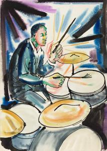 DONALDSON JEFF R. 1932-2004,Jazz Drummer.,1961,Swann Galleries US 2022-03-31