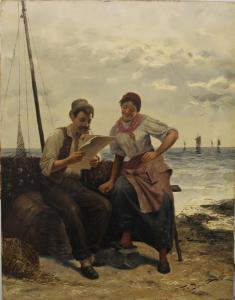 DONAT Frederick Reginald 1830-1907,Conversations on the Shore,Rowley Fine Art Auctioneers 2020-08-29