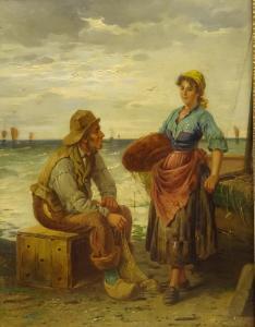 DONAT Frederick Reginald,Fisherman and Girl on the Shoreline,David Duggleby Limited 2019-09-13