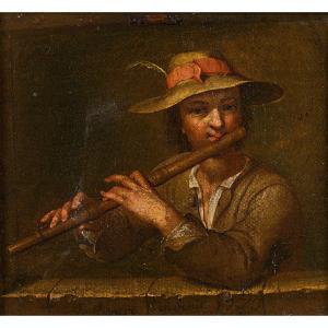 DONCRE Guillaume Dominique 1743-1820,Le joueur de flûte,1770,Tajan FR 2017-12-19