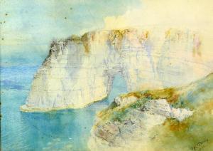 DONNE Benjamin J.M 1831-1928,coastal landscape with cliffs overlooking the oce,1880,Ewbank Auctions 2018-09-12