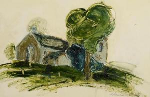 DONNELLY Mary 1964,Church in Landscape,Morgan O'Driscoll IE 2022-08-08