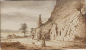 DOOMER Lambert 1623-1700,Cave dwellings near Saumur on the Loire,Sotheby's GB 2024-01-31