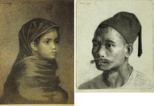 DOOYEWAARD Willem 1892-1980,A. Portrait of an Arab Girl,Larasati ID 2009-10-25