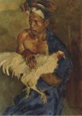 DOOYEWAARD Willem 1892-1980,Balinese man with a fighting cock,Christie's GB 2004-03-16