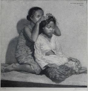 DOOYEWAARD Willem 1892-1980,Two Sumatran Girls,Larasati ID 2024-02-28