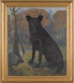 DORAGH Andrew 1897-1992,portrait of a black dog,Pook & Pook US 2011-01-15