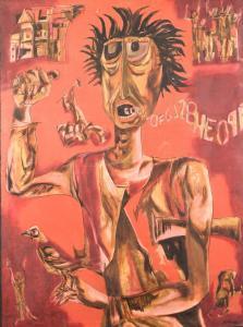 DORAISWAMY D,A semi-abstract scene of an agitated figure,20th century,John Nicholson 2021-05-19