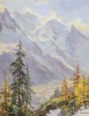 DORAN Albert 1892-1987,Chamonix et le Mont Blanc vu de la Flegine,1936,Etienne de Baecque 2011-11-05